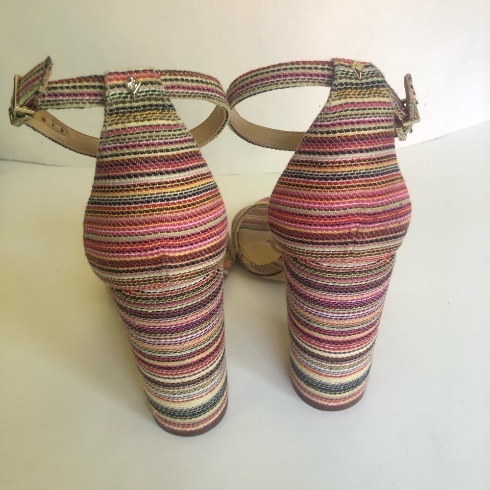 Sam Edelman Womens Yaro Striped Ankle Strap Block Heel Sandals Size 8.5 - Picture 12 of 15